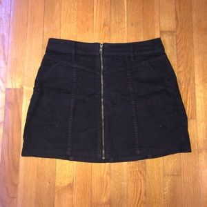 black denim mini skirt